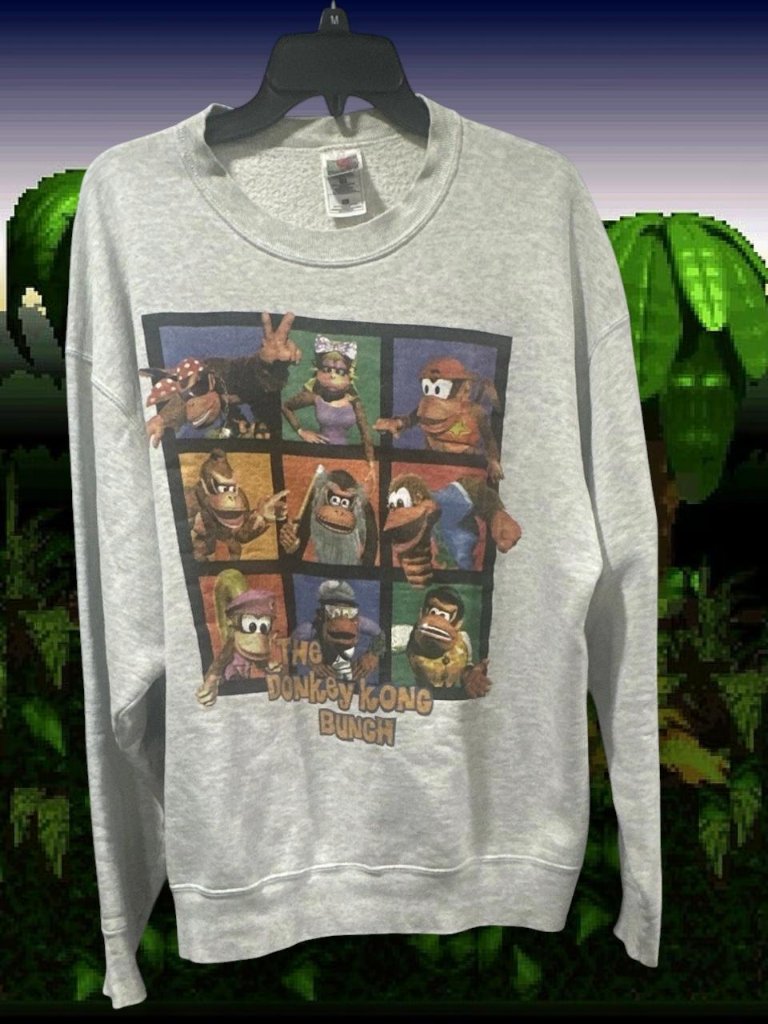 Rare Vintage 1997 Nintendo Power âDonkey Kong Bunchâ Men's Xl Crewneck